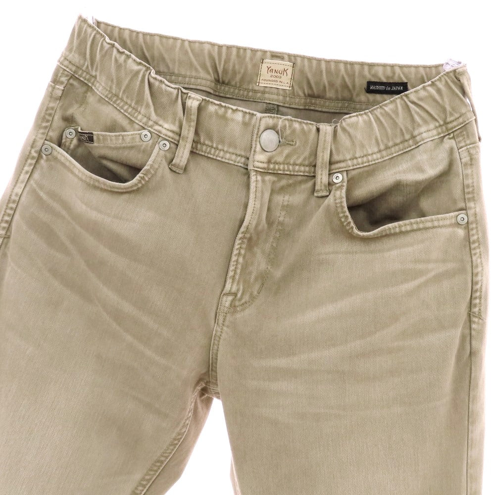 【中古】ヤヌーク YANUK ウォッシュ加工 ストレッチ ポリエステルコットンレーヨン イージー5ポケットパンツ グレージュ系【 M 】【 状態ランクB 】【 メンズ 】