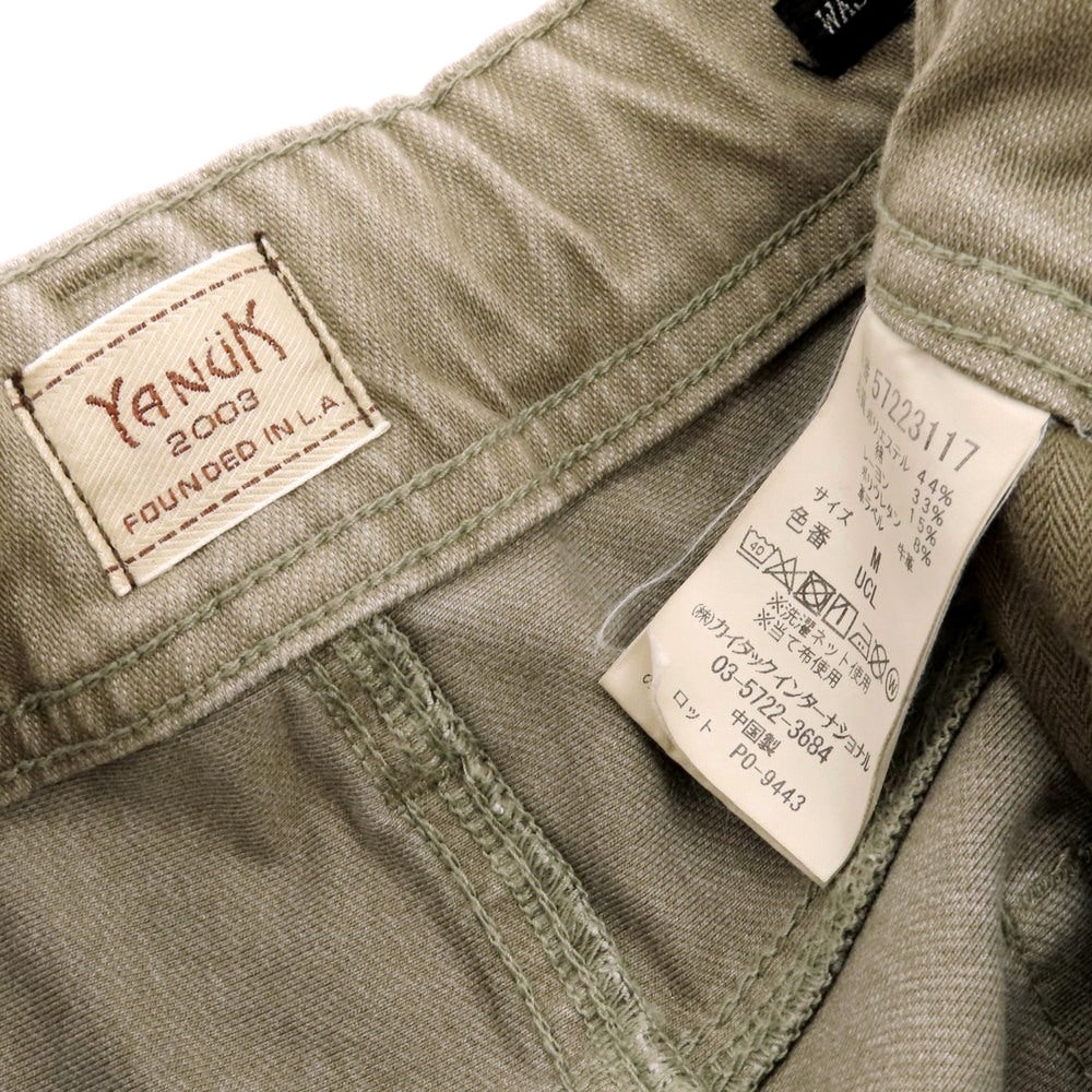 【中古】ヤヌーク YANUK ウォッシュ加工 ストレッチ ポリエステルコットンレーヨン イージー5ポケットパンツ グレージュ系【 M 】【 状態ランクB 】【 メンズ 】