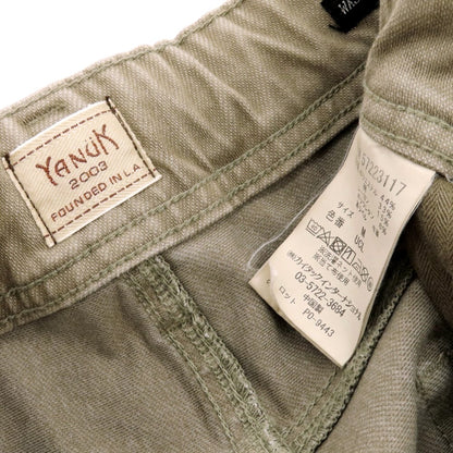 【中古】ヤヌーク YANUK ウォッシュ加工 ストレッチ ポリエステルコットンレーヨン イージー5ポケットパンツ グレージュ系【 M 】【 状態ランクB 】【 メンズ 】