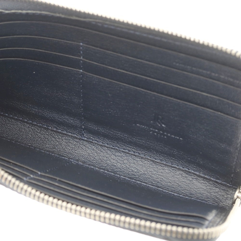 【中古】ジャン ルソー JEAN ROUSSEAU 型押しレザー 長財布 ネイビーブルー【 状態ランクB 】【 メンズ 】