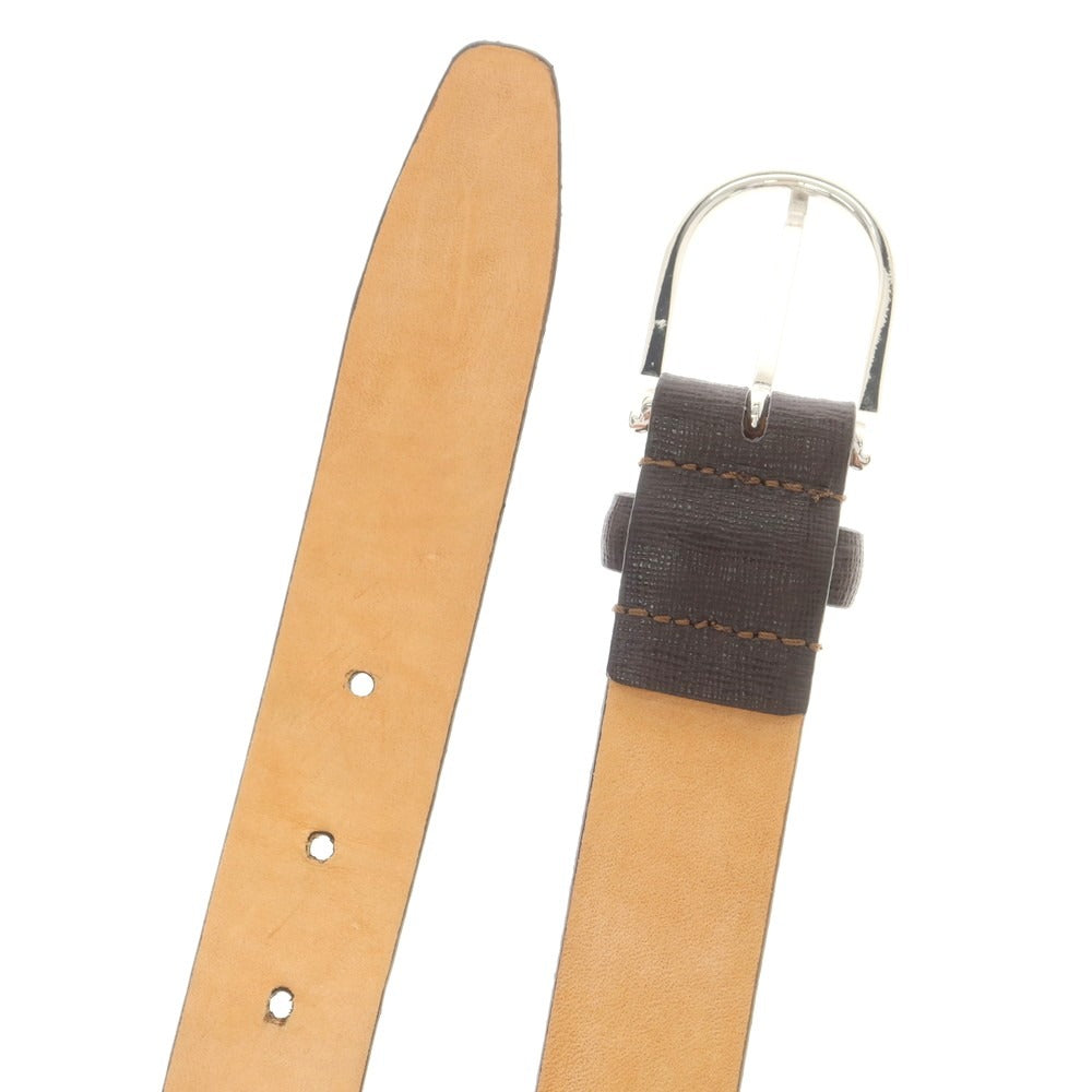 【中古】デーコカ DE.CO.CA 型押しレザー ベルト ダークブラウンxシルバー【 85 】【 状態ランクB 】【 メンズ 】