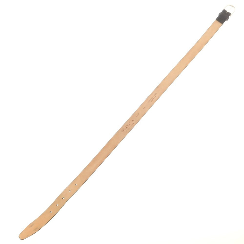 【中古】デーコカ DE.CO.CA 型押しレザー ベルト ブラックxシルバー【 85 】【 状態ランクC 】【 メンズ 】