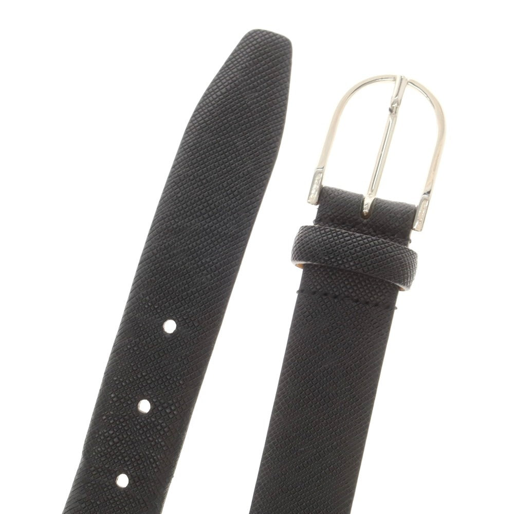 【中古】デーコカ DE.CO.CA 型押しレザー ベルト ブラックxシルバー【 85 】【 状態ランクC 】【 メンズ 】