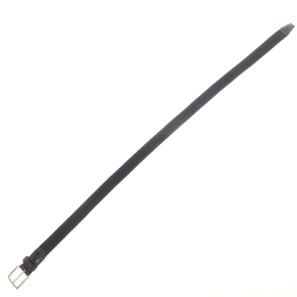 【中古】アンダーソンズ Andersons エラスティック×クロコ型押しレザー メッシュベルト ブラックxシルバー【 85 】【 状態ランクA 】【 メンズ 】