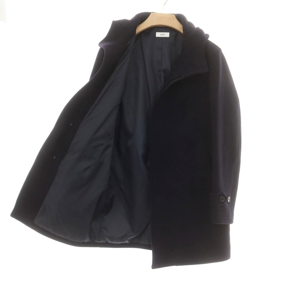 【中古】シップス SHIPS ウール フーデッドコート ダークネイビー【 M 】【 状態ランクB 】【 メンズ 】