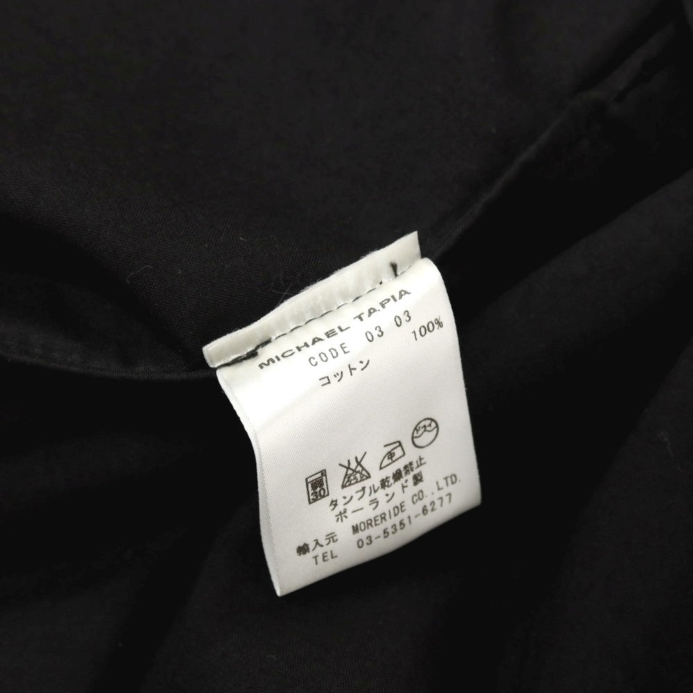 【中古】マイケルタピア MICHAEL TAPIA コットン ステンカラーコート ブラック【サイズS】【 状態ランクC 】【 メンズ 】