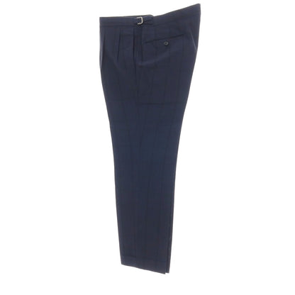 【中古】ブリッラ ペル イル グスト Brilla per il gusto スリーピース モヘヤウール チェック 3つボタンスーツ ネイビー【サイズ46】【 状態ランクC 】【 メンズ 】