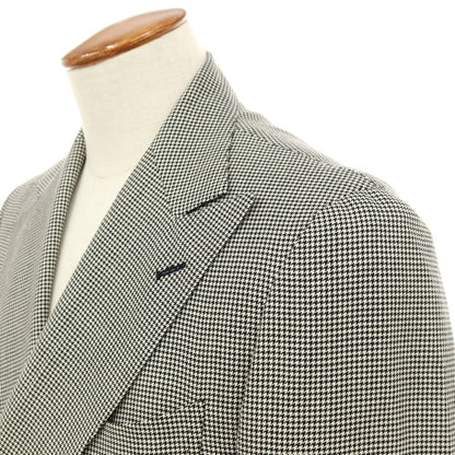 【中古】タリアトーレ TAGLIATORE Brilla per il gusto別注 SUPER100’Sウール＆シルク ハウンドトゥース ダブルスーツ グレーxブラック【サイズ48】【 状態ランクB 】【 メンズ 】