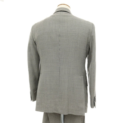 【中古】タリアトーレ TAGLIATORE Brilla per il gusto別注 SUPER100’Sウール＆シルク ハウンドトゥース ダブルスーツ グレーxブラック【サイズ48】【 状態ランクB 】【 メンズ 】