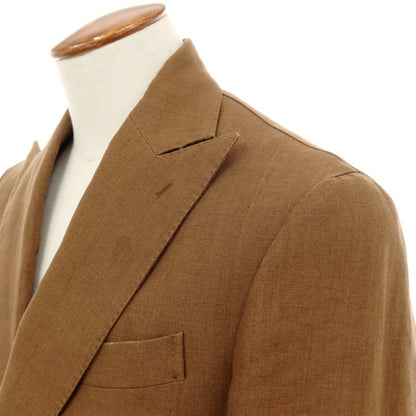 【中古】デペトリロ DE PETRILLO リネン ダブルスーツ ブラウン【サイズ46 Drop8】【 状態ランクC 】【 メンズ 】