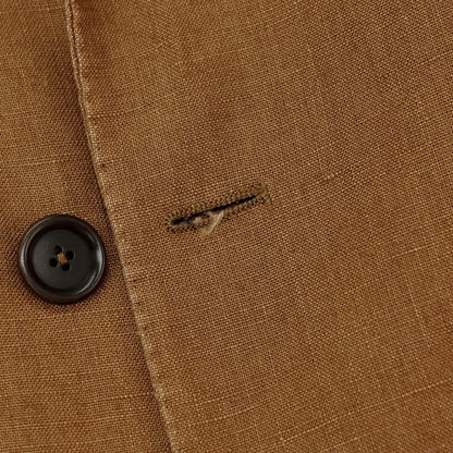 【中古】デペトリロ DE PETRILLO リネン ダブルスーツ ブラウン【サイズ46 Drop8】【 状態ランクC 】【 メンズ 】