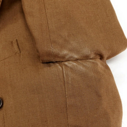 【中古】デペトリロ DE PETRILLO リネン ダブルスーツ ブラウン【サイズ46 Drop8】【 状態ランクC 】【 メンズ 】