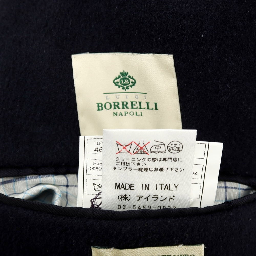 【中古】ルイジ ボレッリ Luigi Borrelli ウール 3B テーラードジャケット ネイビー【サイズ46 Drop.7】【 状態ランクD 】【 メンズ 】