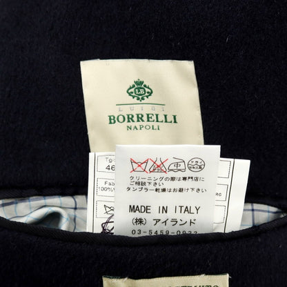 【中古】ルイジ ボレッリ Luigi Borrelli ウール 3B テーラードジャケット ネイビー【サイズ46 Drop.7】【 状態ランクD 】【 メンズ 】