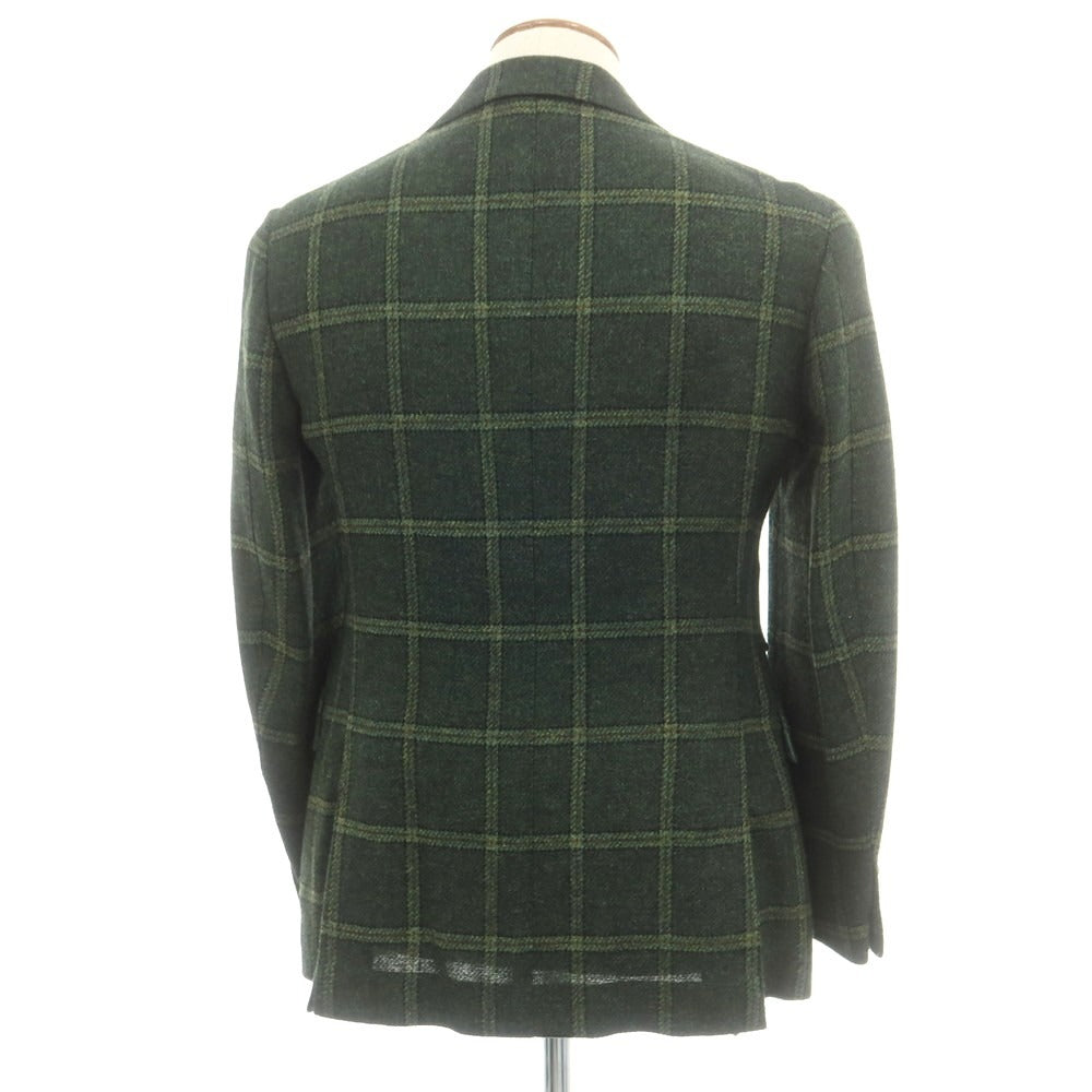 【中古】スティレ ラティーノ STILE LATINO ウール ツイード チェック 3B テーラードジャケット グリーン【 46 】【 状態ランクB 】【 メンズ 】