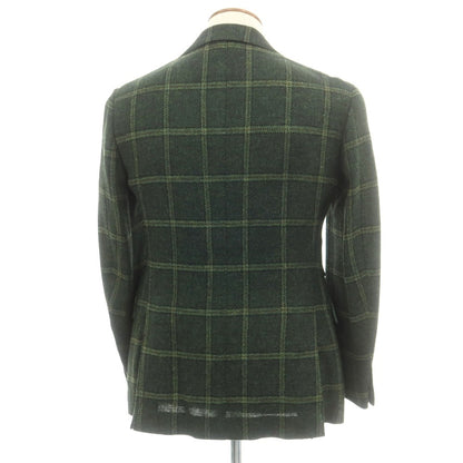 【中古】スティレ ラティーノ STILE LATINO ウール ツイード チェック 3B テーラードジャケット グリーン【 46 】【 状態ランクB 】【 メンズ 】