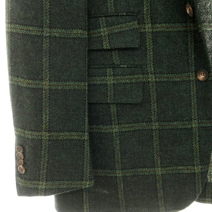 【中古】スティレ ラティーノ STILE LATINO ウール ツイード チェック 3B テーラードジャケット グリーン【 46 】【 状態ランクB 】【 メンズ 】