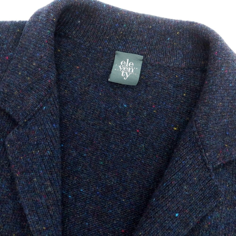 【中古】イレブンティ eleventy ウール ジャケット型 カーディガン ネイビー【 M 】【 状態ランクB 】【 メンズ 】