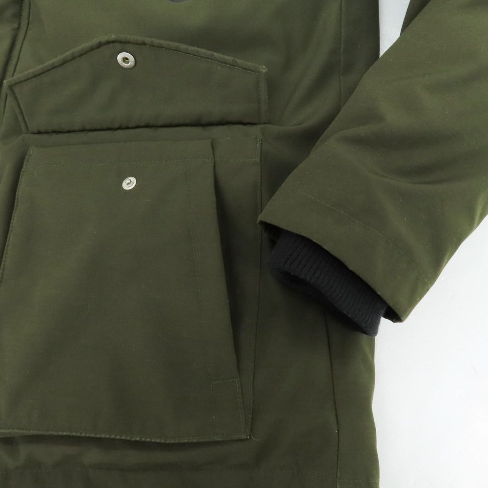 【中古】ショット schott ポリエステルコットン ファー ダウンジャケット オリーブ【 M 】【 状態ランクC 】【 メンズ 】