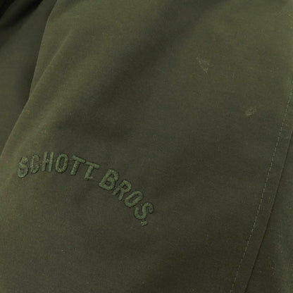 【中古】ショット schott ポリエステルコットン ファー ダウンジャケット オリーブ【 M 】【 状態ランクC 】【 メンズ 】