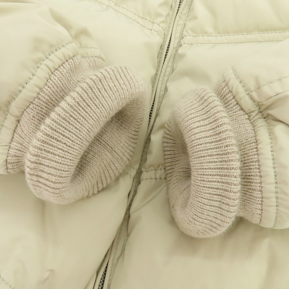 【中古】ルイジボレッリ ラグジュアリーヴィンテージ LUIGIBORRELLI LUXURY VINTAGE ストレッチポリエステル ファー ダウンジャケット ベージュ系【 48 】【 状態ランクB 】【 メンズ 】