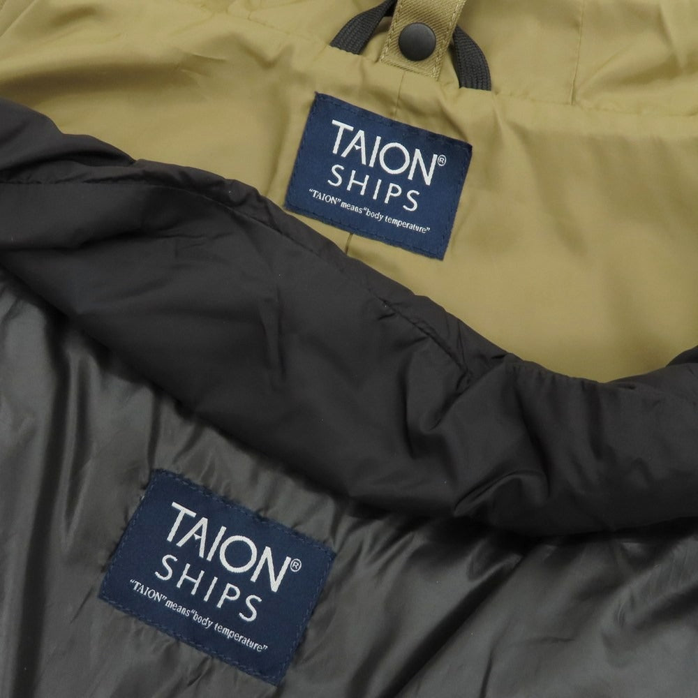 【中古】タイオン TAION SHIPS別注 ポリエステルレーヨン 3WAY ダウンジャケット カーキ【 L 】【 状態ランクB 】【 メンズ 】