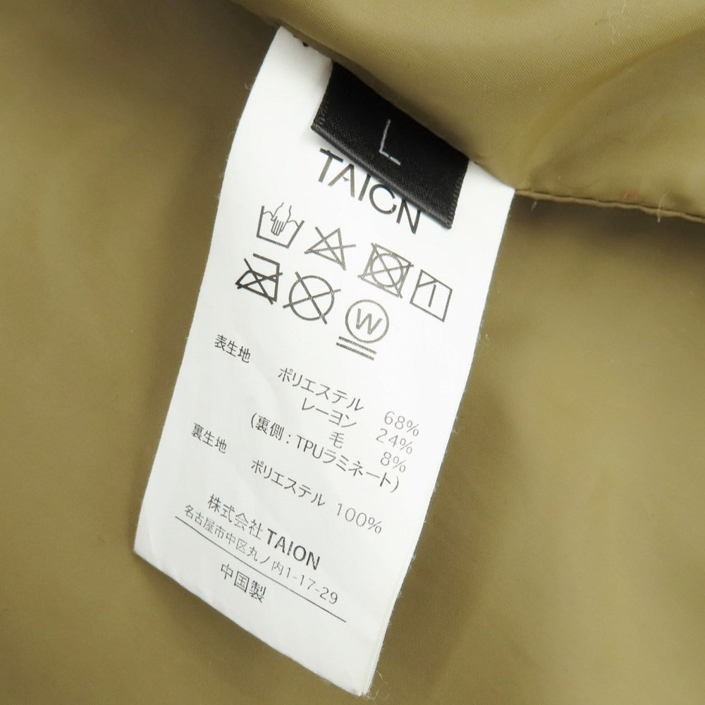 【中古】タイオン TAION SHIPS別注 ポリエステルレーヨン 3WAY ダウンジャケット カーキ【 L 】【 状態ランクB 】【 メンズ 】