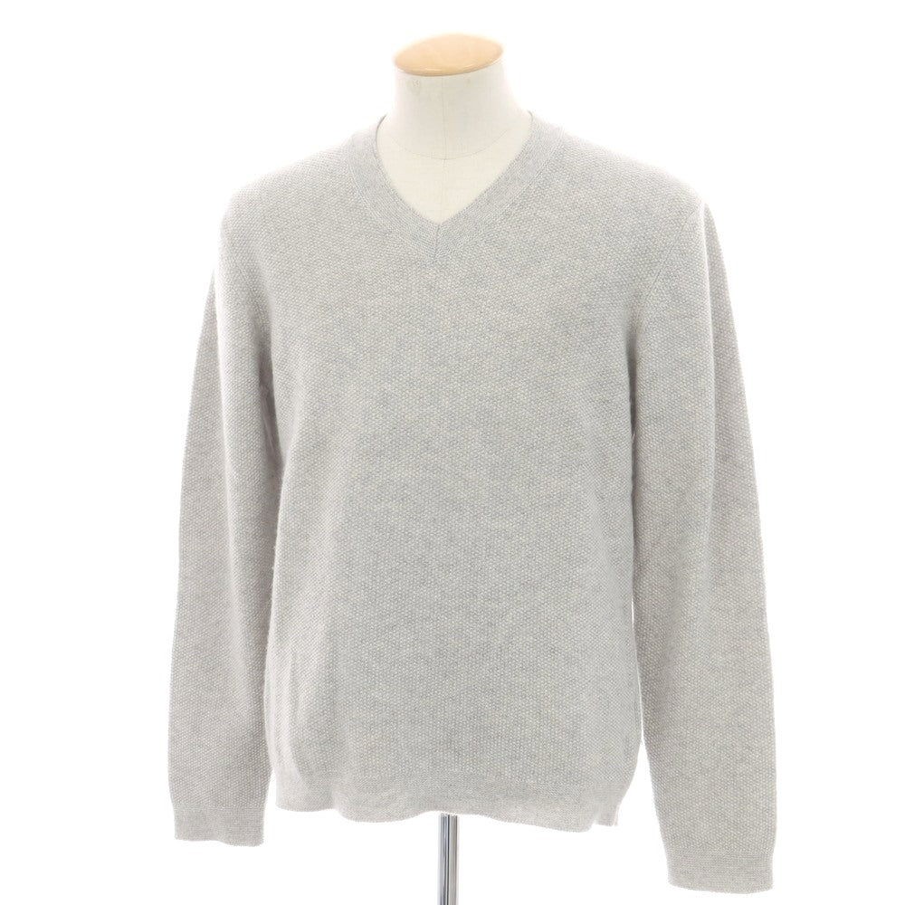 【中古】クルチアーニ CRUCIANI カシミヤ Vネック プルオーバーニット ライトグレー【 46 】【 状態ランクB 】【 メンズ 】