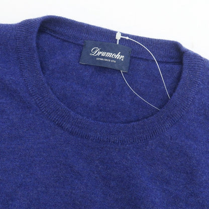 【中古】ドルモア DRUMOHR ハイゲージ カシミヤ クルーネック プルオーバーニット ブルー【 48 】【 状態ランクB 】【 メンズ 】