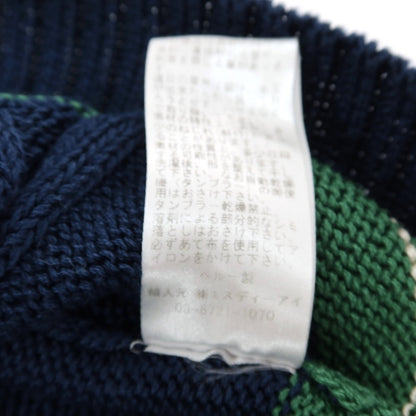 【中古】ラファモリーナ RAffa MOLINA コットン チルデン Vネック ニットベスト ネイビー【サイズM】【 状態ランクB 】【 メンズ 】