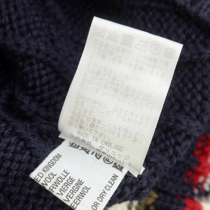 【中古】ジェームスシャルロット James Charlotte ケーブル編み ウール Vネック ニットベスト ネイビー【 36 】【 状態ランクB 】【 メンズ 】