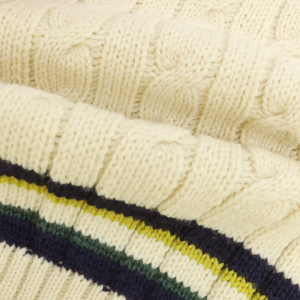 【中古】ジェームスシャルロット James Charlotte ケーブル編み ウール Vネック ニットベスト アイボリー【 36 】【 状態ランクB 】【 メンズ 】