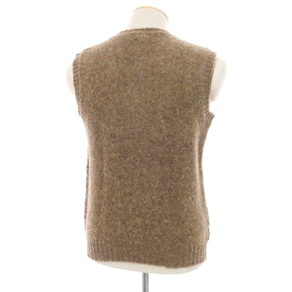 【中古】ジャミーソンズニットウェア Jamieson’s Knitwear ウール フェアアイル柄 Vネック ニットベスト ブラウン【 S 】【 状態ランクB 】【 メンズ 】
