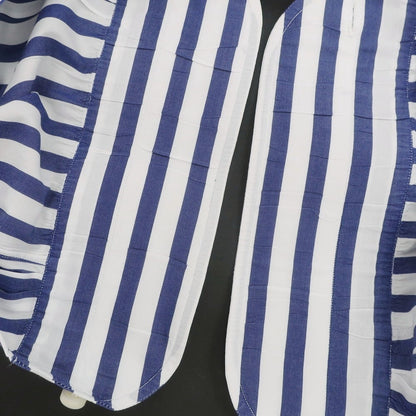 【中古】ルイジ ボレッリ Luigi Borrelli コットン ストライプ ワイドカラー ドレスシャツ ホワイトxネイビー【 40 】【 状態ランクB 】【 メンズ 】