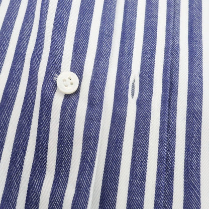 【中古】バルバ BARBA コットン ストライプ レギュラーカラー カジュアルシャツ ネイビーxホワイト【 40 】【 状態ランクB 】【 メンズ 】