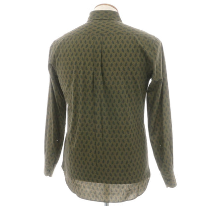 【中古】オリアン ORIAN コットン ペイズリー ボタンダウン カジュアルシャツ オリーブ【 M 】【 状態ランクC 】【 メンズ 】