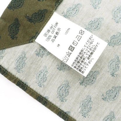 【中古】オリアン ORIAN コットン ペイズリー ボタンダウン カジュアルシャツ オリーブ【 M 】【 状態ランクC 】【 メンズ 】