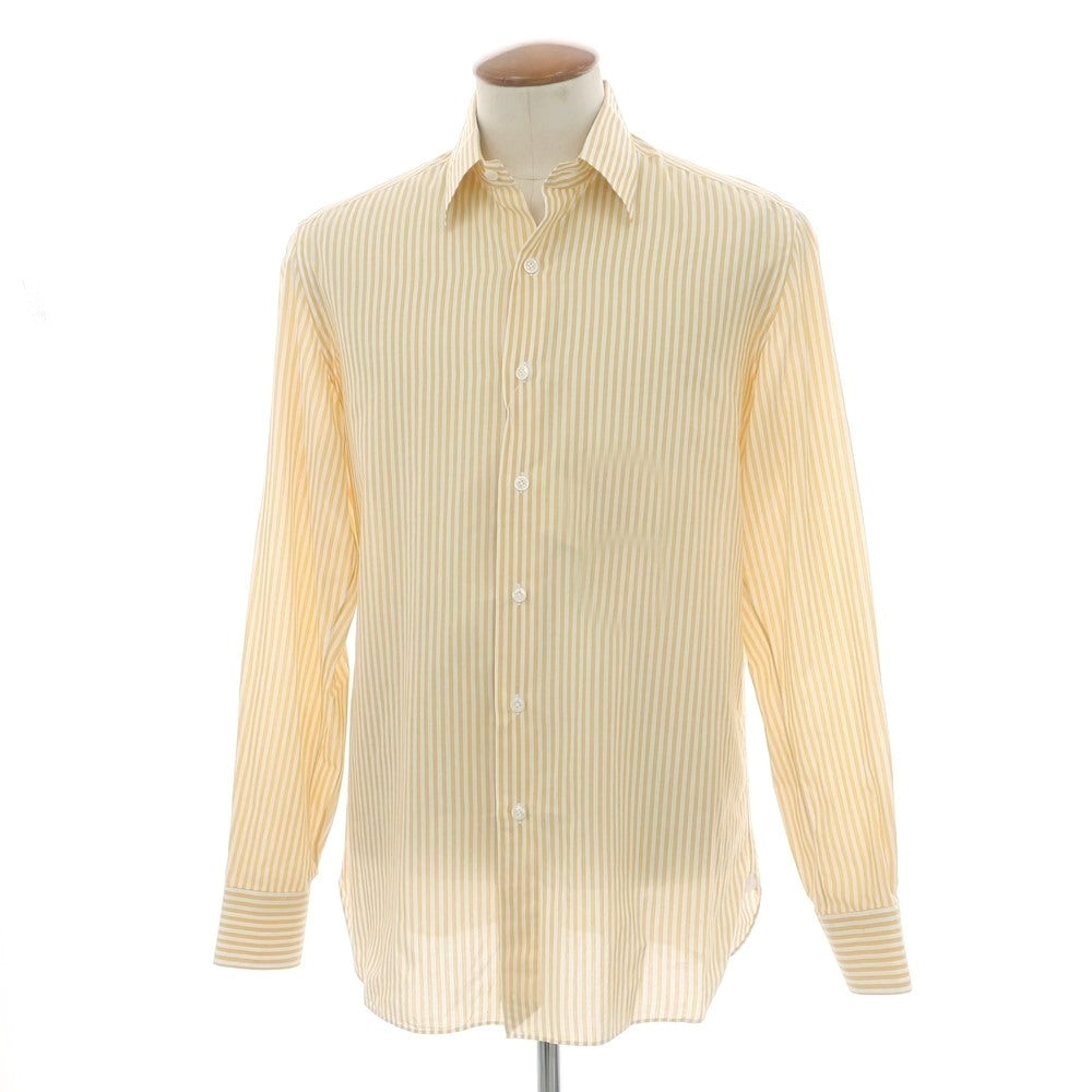 【中古】エリコフォルミコラ ERRICO FORMICOLA コットン ストライプ レギュラーカラー カジュアルシャツ イエローxホワイト【 40 】【 状態ランクB 】【 メンズ 】