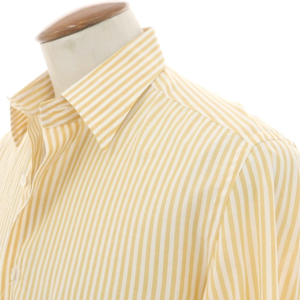 【中古】エリコフォルミコラ ERRICO FORMICOLA コットン ストライプ レギュラーカラー カジュアルシャツ イエローxホワイト【サイズ40】【 状態ランクB 】【 メンズ 】 [APD]
