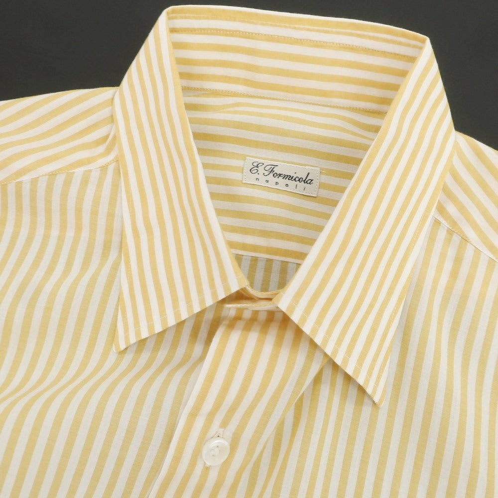【中古】エリコフォルミコラ ERRICO FORMICOLA コットン ストライプ レギュラーカラー カジュアルシャツ イエローxホワイト【 40 】【 状態ランクB 】【 メンズ 】
