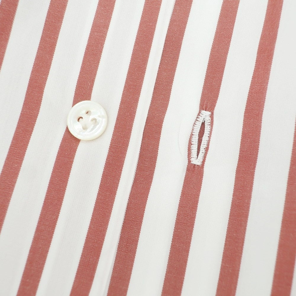 【中古】ボリエッロ BORRIELLO コットン ストライプ レギュラーカラー ドレスシャツ ホワイトxレッド【 40 】【 状態ランクC 】【 メンズ 】