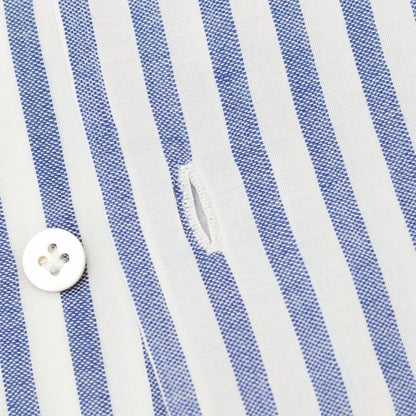 【中古】ボリエッロ BORRIELLO コットンリネン ストライプ レギュラーカラー カジュアルシャツ ホワイトxブルー【サイズ40】【 状態ランクB 】【 メンズ 】