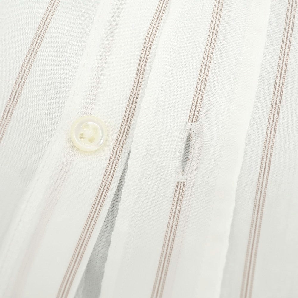 【中古】ギローバー GUY ROVER コットン ストライプ レギュラーカラー カジュアルシャツ ホワイトxブラウン【 40 】【 状態ランクB 】【 メンズ 】