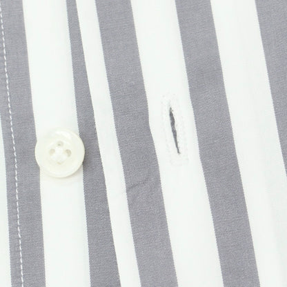 【中古】バグッタ Bagutta コットン ストライプ レギュラーカラー ドレスシャツ ホワイトxグレー【 40 】【 状態ランクC 】【 メンズ 】