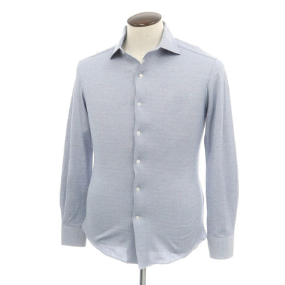 【中古】シップス SHIPS コットン ヘリンボーン ドレスシャツ ブルー【 L 】【 状態ランクB 】【 メンズ 】