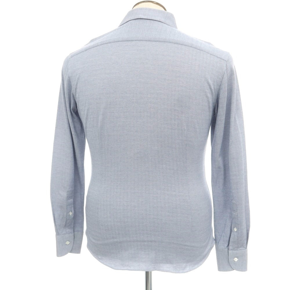 【中古】シップス SHIPS コットン ヘリンボーン ドレスシャツ ブルー【 L 】【 状態ランクB 】【 メンズ 】