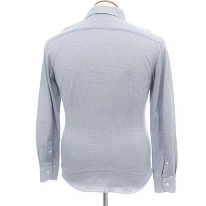 【中古】シップス SHIPS コットン ヘリンボーン ドレスシャツ ブルー【 L 】【 状態ランクB 】【 メンズ 】