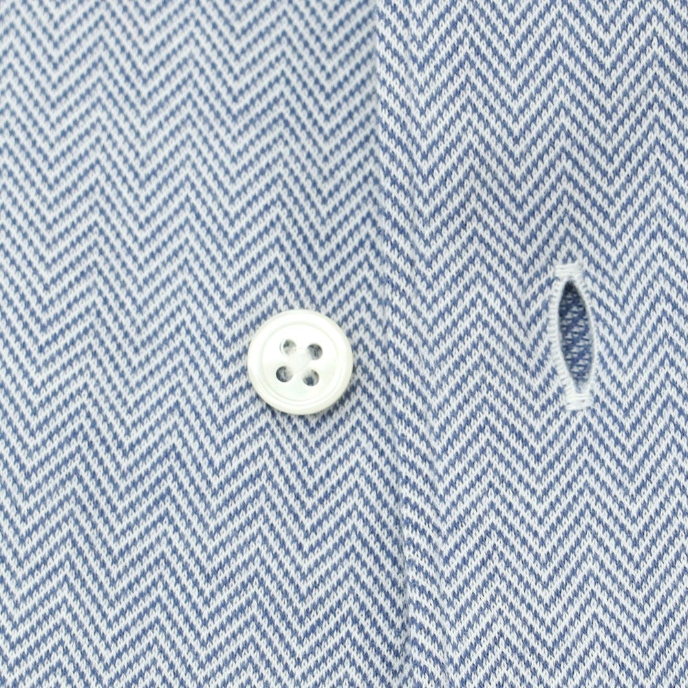 【中古】シップス SHIPS コットン ヘリンボーン ドレスシャツ ブルー【 L 】【 状態ランクB 】【 メンズ 】