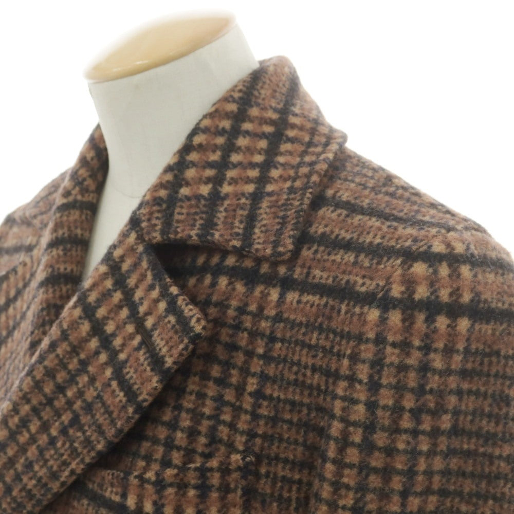 【中古】スティレ ラティーノ STILE LATINO アルパカウールナイロン チェック ダブルブレストコート ブラウン【 44 】【 状態ランクB 】【 メンズ 】