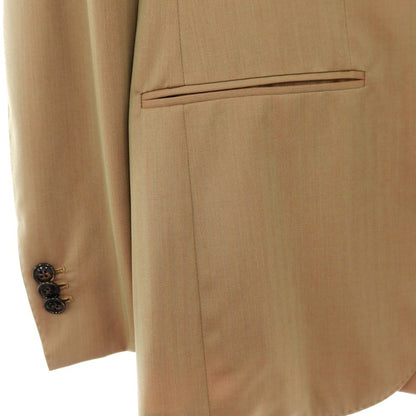 【中古】バルバ BARBA ウール ヘリンボーン 3つボタンスーツ カーキxレッド(玉虫色）【サイズ46】【 状態ランクB 】【 メンズ 】